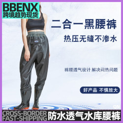 下水褲透氣PVC網褲半身捕魚 釣魚褲橡膠連體插秧涉水褲抓魚捕魚褲