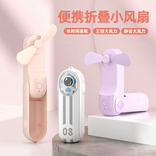 2025新款手持風扇 太空人折曡風扇USB隨身可攜式戶外靜音大風力風扇