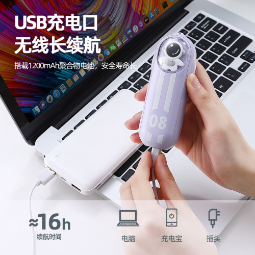 2025新款手持風扇 太空人折曡風扇USB隨身可攜式戶外靜音大風力風扇