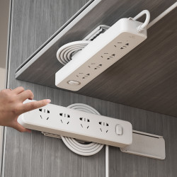 排插固定器壁掛式理線器插座插排免打孔插線板電線卡扣收納置物架