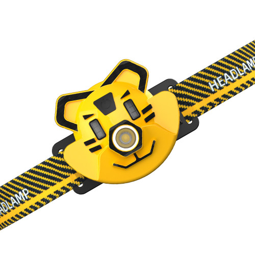 新款卡通老虎戶外折曡LED頭燈 可充電可攜式騎行強光電筒 新款卡通老虎戶外折曡LED頭燈 可充電可攜式騎行強光電筒