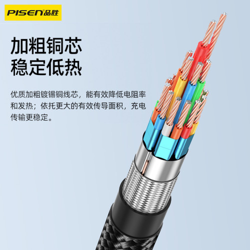 品勝車用Type-C轉三合一數據線快充typc適用汽車carp充電寶線多頭 品勝車用Type-C轉三合一數據線快充typc適用汽車carp充電寶線多頭