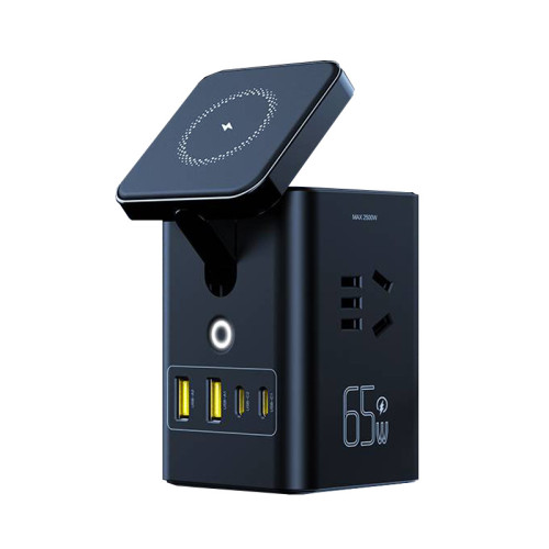 品勝黑武士氮化鎵充電器65W快充頭多口桌面插座8合1磁吸無線座充