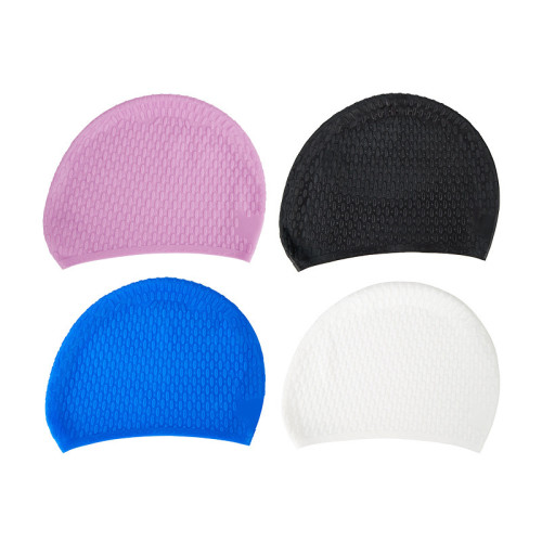 時尚泳帽加大成人款遊泳帽矽膠水滴遊泳帽防水防滲長髮多色遊泳帽