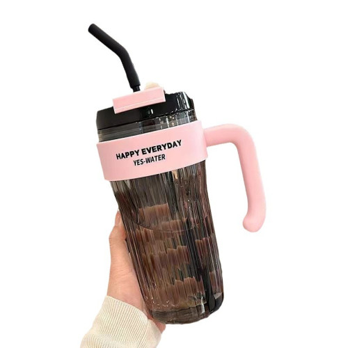 大容量水杯高顔值花茶手柄吸管雙飲咖啡杯家用辦公隨手杯學生妹杯 大容量水杯高顔值花茶手柄吸管雙飲咖啡杯家用辦公隨手杯學生妹杯