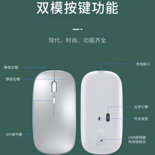 無線2.4G可充電藍牙桌上型機靜音滑鼠筆電桌上型電腦