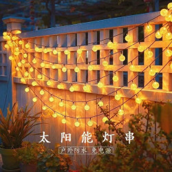 LED太陽能氣泡球圓球彩燈閃燈串燈戶外滿天星聖誕節日裝飾小彩燈