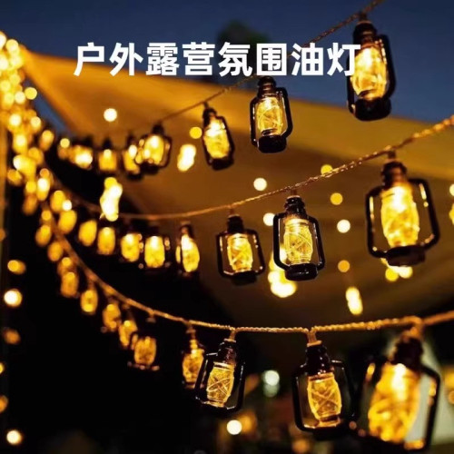 戶外露營氛圍燈led煤油燈串帳篷天幕網紅拍照裝飾布置營地小彩燈 戶外露營氛圍燈led煤油燈串帳篷天幕網紅拍照裝飾布置營地小彩燈
