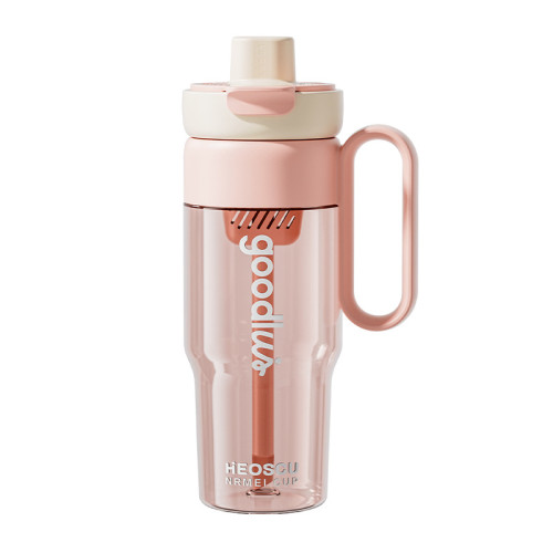 恩爾美大容量TRITAN塑膠杯茶水分離吸管杯可攜式背帶孕婦兒童水杯子 恩爾美大容量TRITAN塑膠杯茶水分離吸管杯可攜式背帶孕婦兒童水杯子