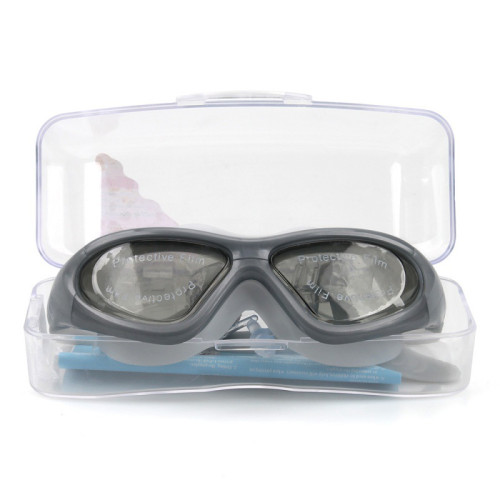 大框盒裝矽膠防霧泳鏡平光高清潛水泳鏡貼合大框潛水防水遊泳眼鏡