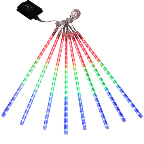 太陽能七彩流星雨掛樹上的led彩燈串戶外防水氛圍裝飾布置流星燈 太陽能七彩流星雨掛樹上的led彩燈串戶外防水氛圍裝飾布置流星燈