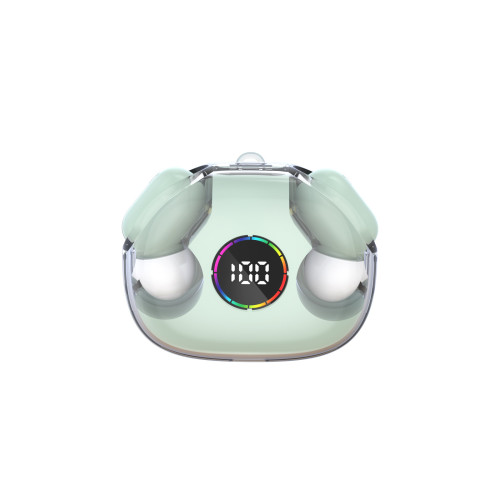 新款XG77跑馬燈無線藍牙耳機tws入耳式超長續航半透明太空艙耳機