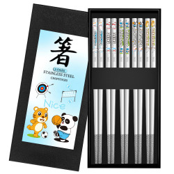 316L不鏽鋼筷子 創意新款家用分餐一人一筷彩雕不掉色兒童筷