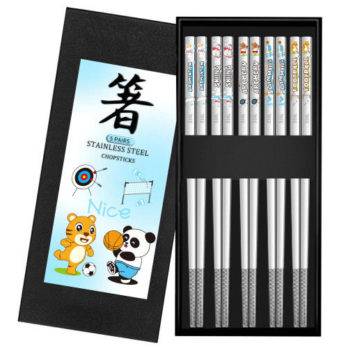 316L不鏽鋼筷子 創意新款家用分餐一人一筷彩雕不掉色兒童筷
