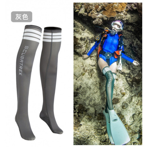 2MM氯丁橡膠潛水襪超彈女長筒襪沙灘腳蹼襪過膝長襪深潛保暖自由