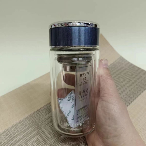 WAHYE/華頁雙層男女隔熱可攜式車用防燙透明大容量茶隔鵞蛋杯禮品杯 WAHYE/華頁雙層男女隔熱可攜式車用防燙透明大容量茶隔鵞蛋杯禮品杯