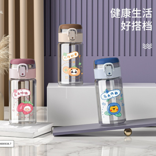 雷歐彈跳玻璃杯文字男女生學校直飲隨手杯辦公家居彈蓋便捷飲水杯 雷歐彈跳玻璃杯文字男女生學校直飲隨手杯辦公家居彈蓋便捷飲水杯