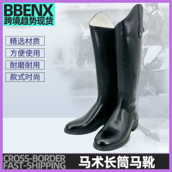 長筒馬靴馬術運動長靴男女牛皮騎士靴騎馬長筒靴升旗班儀仗隊皮靴