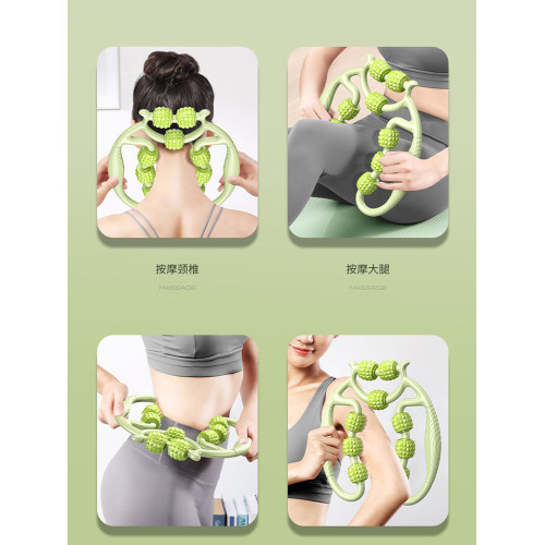腿部按摩器環形夾小腿滾輪泡沫軸狼牙棒按摩滾軸肌肉放松練腿神器