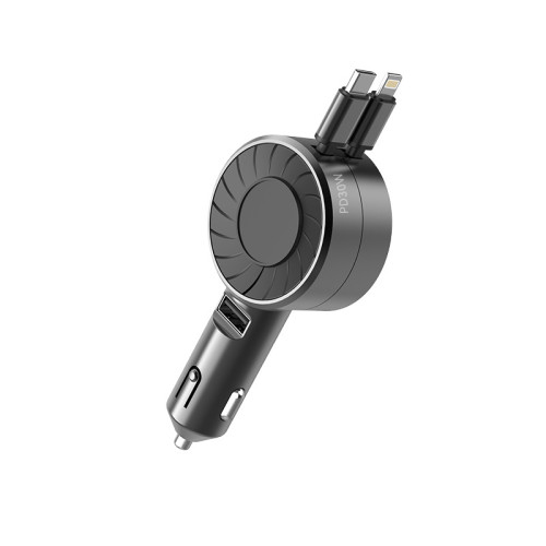 新款PD30w伸縮車用充電器超級快充三合一USB汽車車充 新款PD30w伸縮車用充電器超級快充三合一USB汽車車充