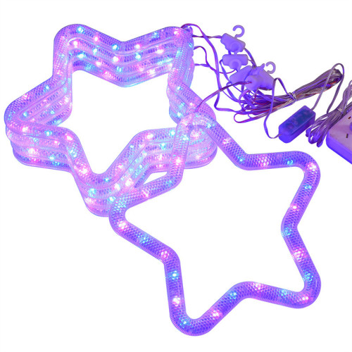 發光LED五角星冰條跑馬led燈串戶外公園掛樹上氛圍裝飾布置掛飾 發光LED五角星冰條跑馬led燈串戶外公園掛樹上氛圍裝飾布置掛飾