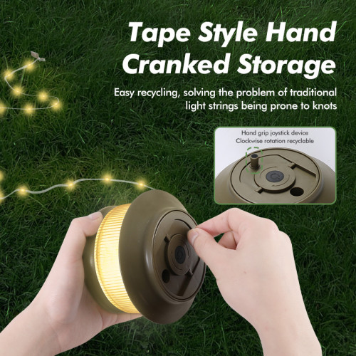 20米卷尺露營燈戶外帳篷營地氛圍燈RGB彩光USB充電防水可攜式收納