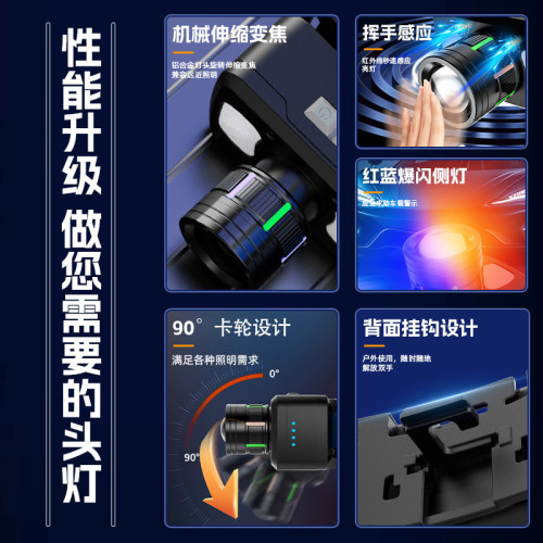 新款頭燈強光超亮充電戶外感應釣魚專用夜釣徒步登山頭戴式照明 新款頭燈強光超亮充電戶外感應釣魚專用夜釣徒步登山頭戴式照明