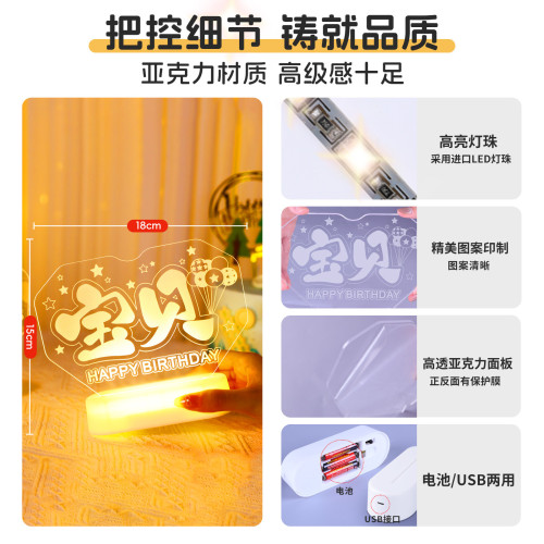 寶貝生日快樂led燈牌發光字母燈擺件室內桌面氛圍裝飾布置小夜燈 寶貝生日快樂led燈牌發光字母燈擺件室內桌面氛圍裝飾布置小夜燈