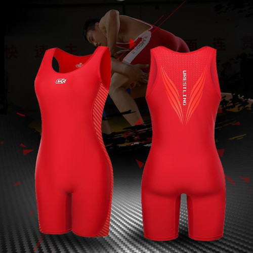 連體摔跤服男女自由式比賽訓練摔跤衣氨綸高彈摔跤訓練連體摔跤服