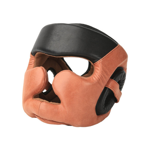 拳擊護頭護具牛皮手工印染復古護頭比賽頭部防護套猴臉散打護頭盔 拳擊護頭護具牛皮手工印染復古護頭比賽頭部防護套猴臉散打護頭盔