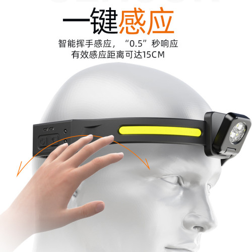 頭燈強光充電超亮頭戴式電筒超輕感應COB泛光戶外夜釣魚led照明燈 頭燈強光充電超亮頭戴式電筒超輕感應COB泛光戶外夜釣魚led照明燈