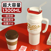 大容量316不鏽鋼保溫冷冰霸杯車用可攜式水杯巨無霸吸琯杯女高顔值