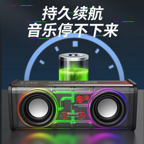V8透明機甲藍牙音箱雙喇叭桌面小鋼砲音響低音砲潮玩無線藍牙音響 V8透明機甲藍牙音箱雙喇叭桌面小鋼砲音響低音砲潮玩無線藍牙音響