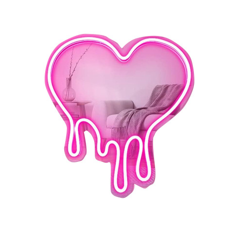 水滴個性創意led愛心鏡面霓虹燈貓咪化妝鏡亞克力鏡子燈 水滴個性創意led愛心鏡面霓虹燈貓咪化妝鏡亞克力鏡子燈