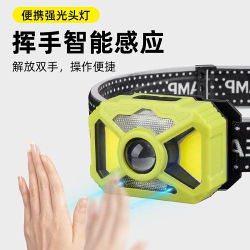 智能揮手感應強光沖電超長續航夜釣夜跑可攜式戶外小頭燈頭戴工作燈 智能揮手感應強光沖電超長續航夜釣夜跑可攜式戶外小頭燈頭戴工作燈