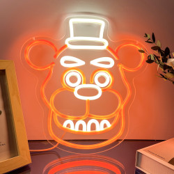 USB萬聖節Freddy卡通燈牌5Vled五夜熊霓虹燈可調光燈牌