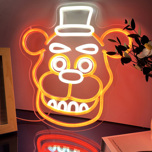 USB萬聖節Freddy卡通燈牌5Vled五夜熊霓虹燈可調光燈牌 USB萬聖節Freddy卡通燈牌5Vled五夜熊霓虹燈可調光燈牌