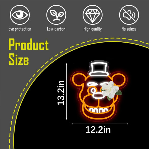 USB萬聖節Freddy卡通燈牌5Vled五夜熊霓虹燈可調光燈牌 USB萬聖節Freddy卡通燈牌5Vled五夜熊霓虹燈可調光燈牌