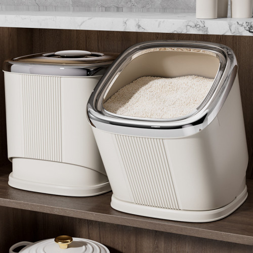 櫥櫃米桶家用20斤裝防蟲防潮密封儲存罐大米收納盒米面容器米缸箱 櫥櫃米桶家用20斤裝防蟲防潮密封儲存罐大米收納盒米面容器米缸箱