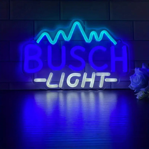 BUSCH LIGHT 酒吧臥室裝飾霓虹燈冰山造型設計霓虹標志 BUSCH LIGHT 酒吧臥室裝飾霓虹燈冰山造型設計霓虹標志