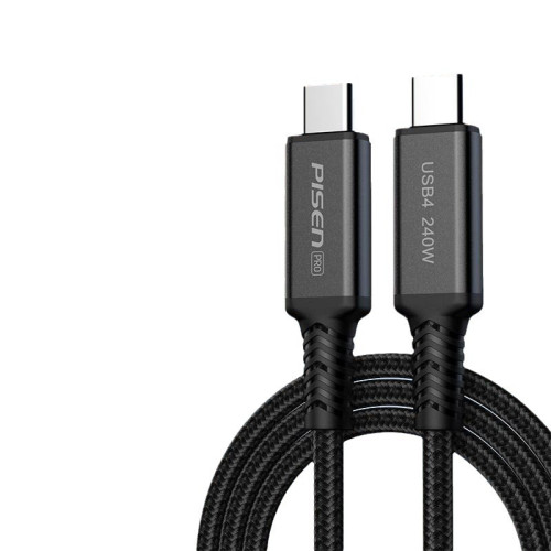 品勝240W數據線雙type-c充電線編織線USB4.0閃充適用華爲小米蘋果