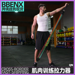 健身多功能拉力器肌肉訓練帶彈力套裝擴胸手臂背部拉伸器開肩神器