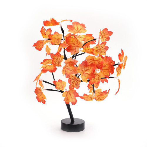 新款led樹燈仿真白楓葉樹燈房間裝飾小夜燈感恩節氛圍裝飾燈