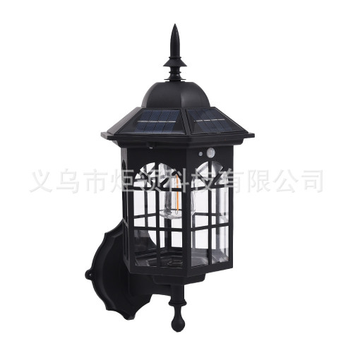 新款太陽能復古牆燈別墅家用戶外庭院燈燈戶外人體感應花園燈 新款太陽能復古牆燈別墅家用戶外庭院燈燈戶外人體感應花園燈