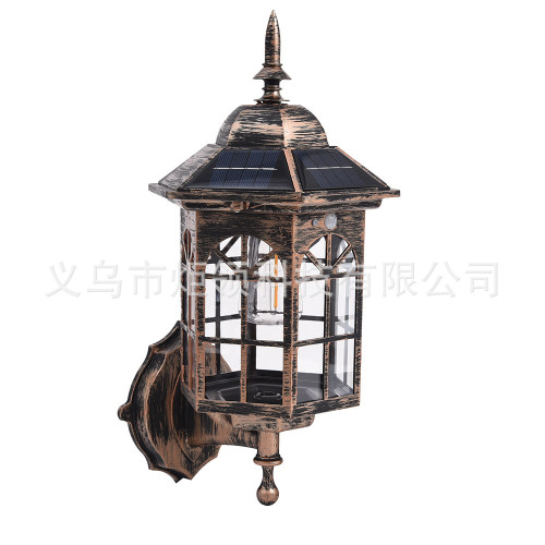 新款太陽能復古牆燈別墅家用戶外庭院燈燈戶外人體感應花園燈 新款太陽能復古牆燈別墅家用戶外庭院燈燈戶外人體感應花園燈