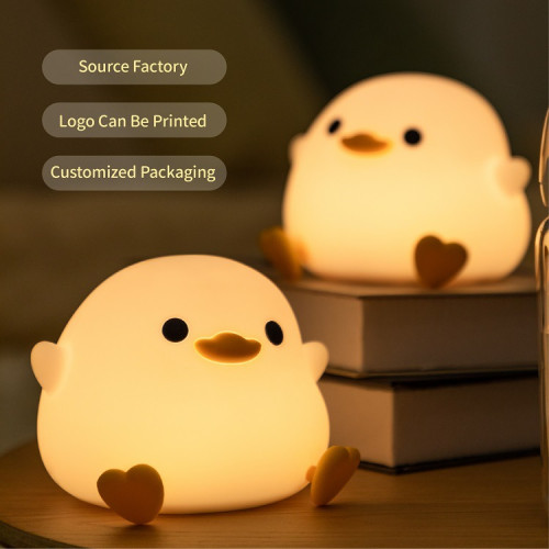 豆豆鴨DUCK矽膠小夜燈氛圍燈床頭充電伴睡拍拍感應燈Cross-border 豆豆鴨DUCK矽膠小夜燈氛圍燈床頭充電伴睡拍拍感應燈Cross-border