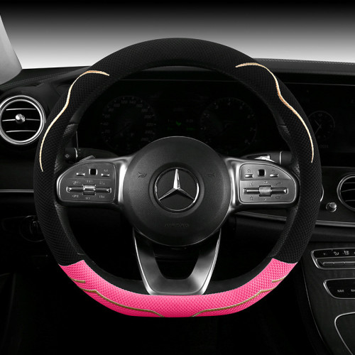 汽車方向盤套元氣貓耳四季通用超薄透氣冰絲車把套 汽車方向盤套元氣貓耳四季通用超薄透氣冰絲車把套