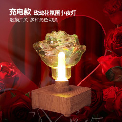 創意禮品小夜燈氛圍燈透明台燈生日禮物床頭燈擺件創意燈七夕禮物