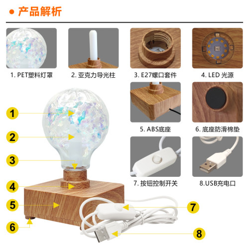 創意禮品小夜燈氛圍燈透明台燈生日禮物床頭燈擺件創意燈七夕禮物 創意禮品小夜燈氛圍燈透明台燈生日禮物床頭燈擺件創意燈七夕禮物