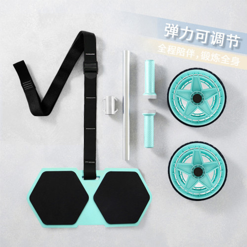 腹肌輪滾輪拉力繩室內訓練健腹器男女腹肌輪卷腹神器運動健身器材 腹肌輪滾輪拉力繩室內訓練健腹器男女腹肌輪卷腹神器運動健身器材